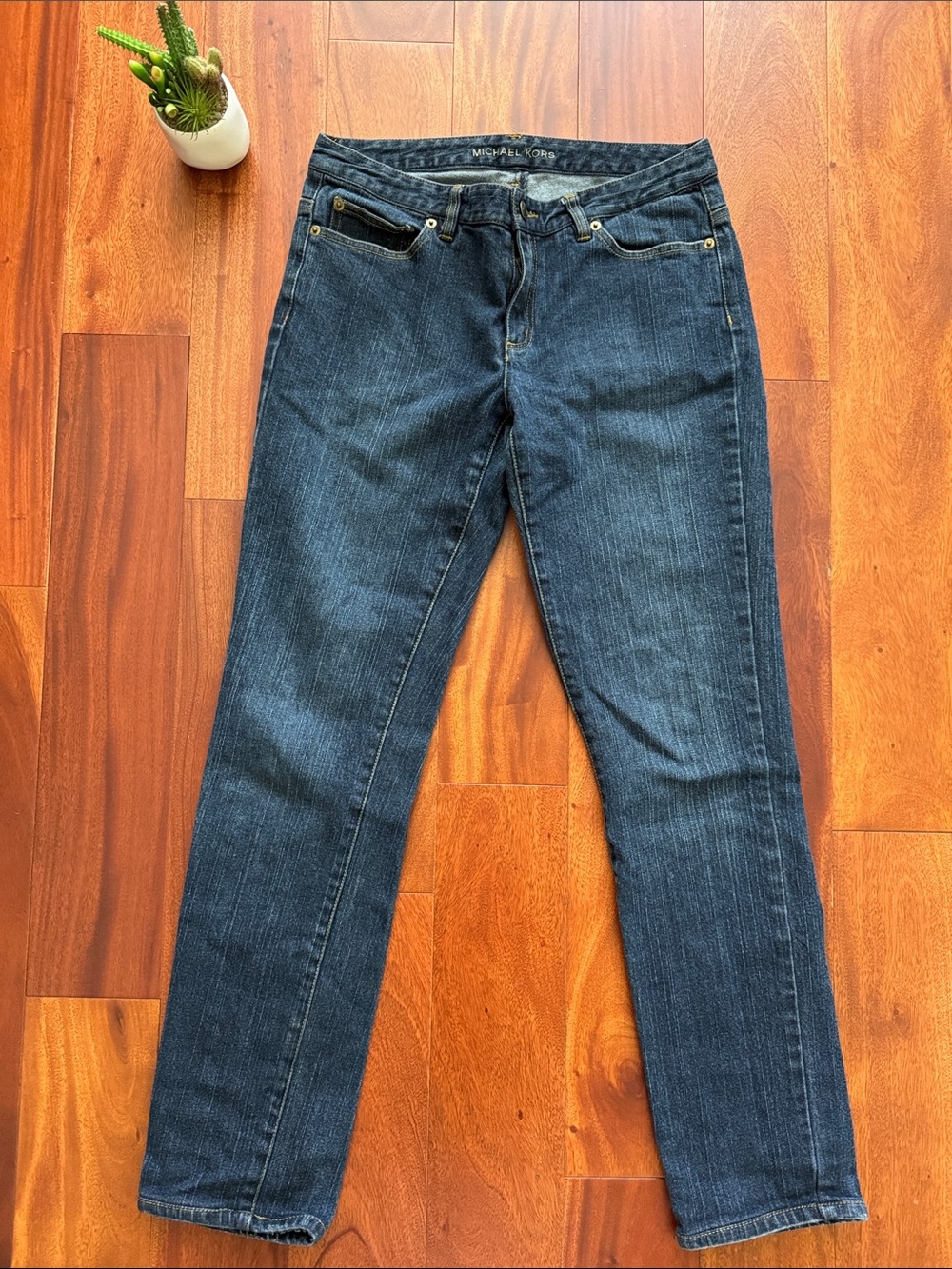 Michael Kors Women's Dark Indigo Straight-Leg Jeans